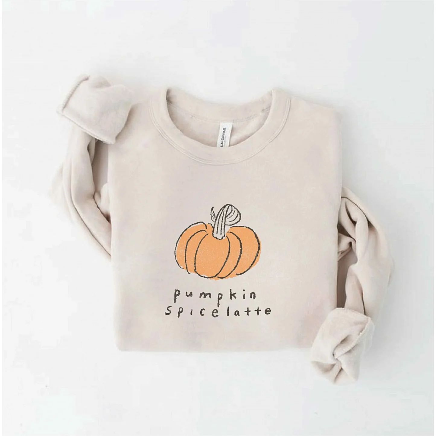 pumpkin spice latte Graphic Fleece Pullover, Heather Dust | SpearmintLOVE
