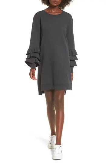 Women's Bp. Tier Sleeve Sweatshirt Dress, Size XX-Small - Grey | Nordstrom