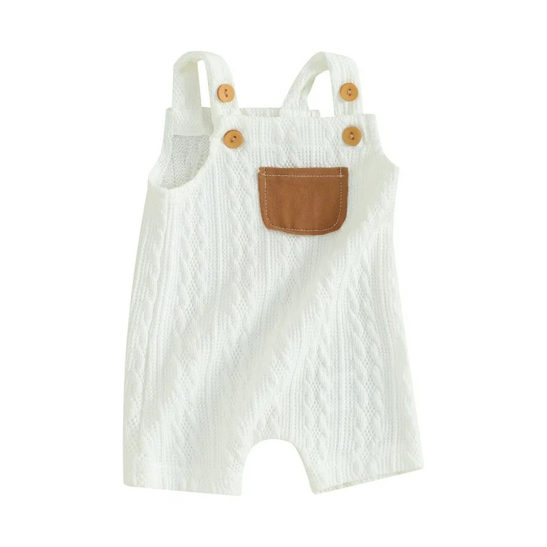 Kishawna Infant Baby Romper Straps Sleeveless Knitted Jumpsuits | Walmart (US)