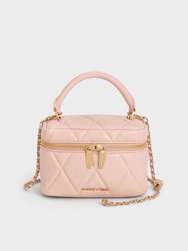 Arwen Quilted Top Handle Vanity Bag
    
         - Light Pink | Charles & Keith UK