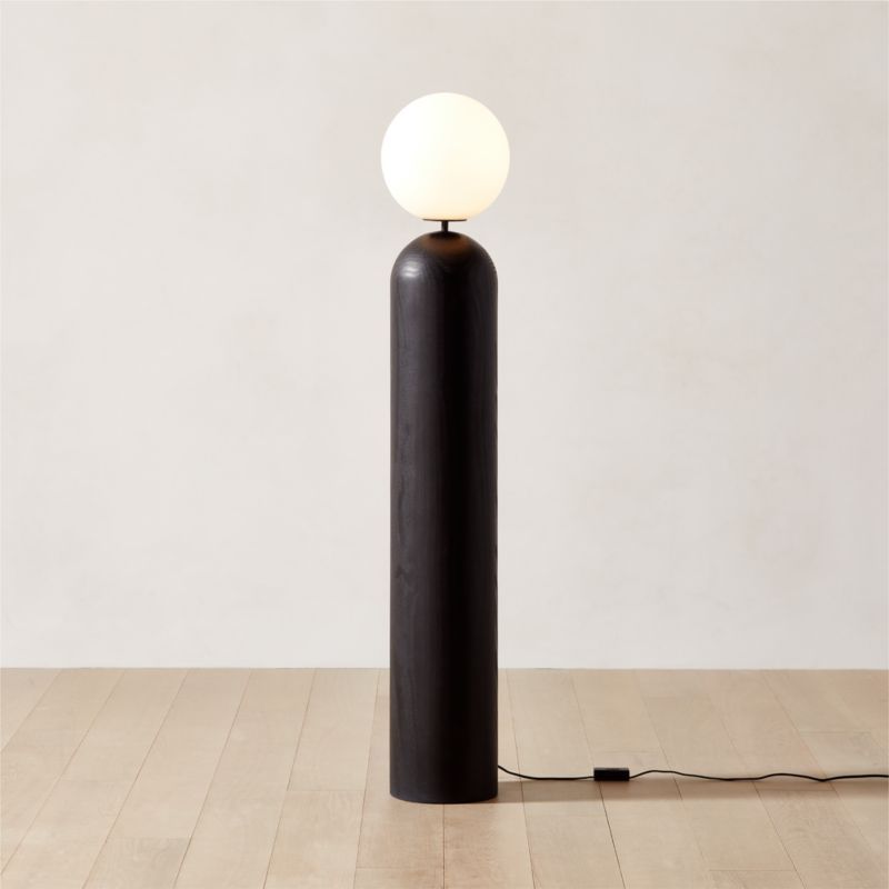 Ori Globe Floor Lamp with Black Wood Base + Reviews | CB2 | CB2