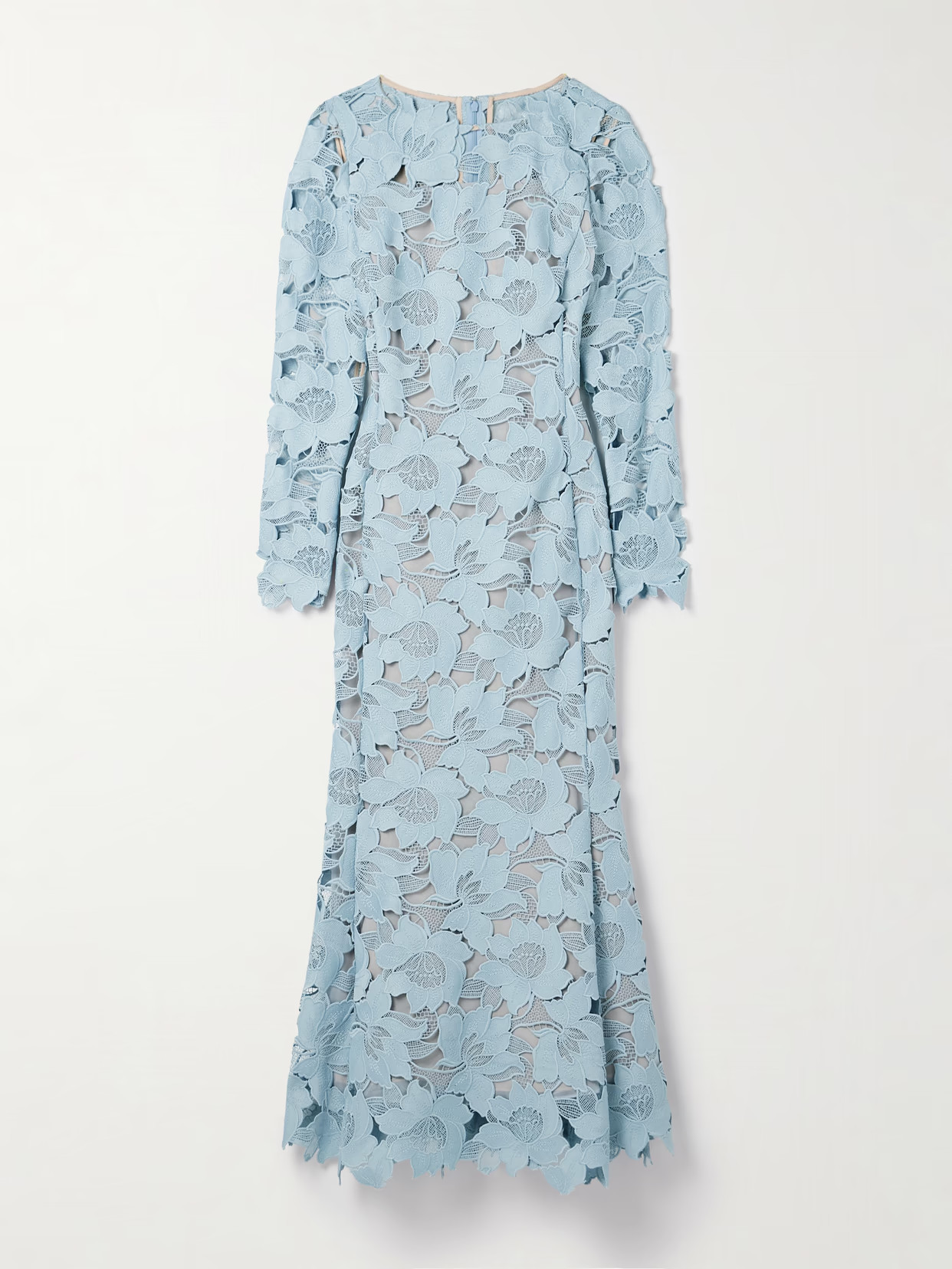 Oscar de la Renta - Guipure Lace Midi Dress - Blue | NET-A-PORTER (US)