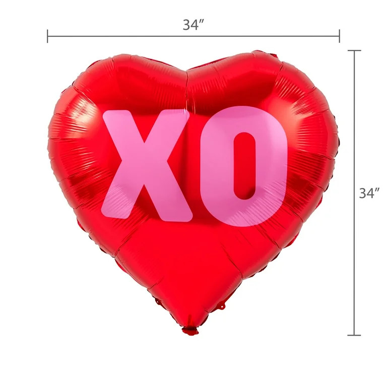 Oversized XOXO Mylar Balloon, Red, 40", Valentine's Day by Way To Celebrate | Walmart (US)