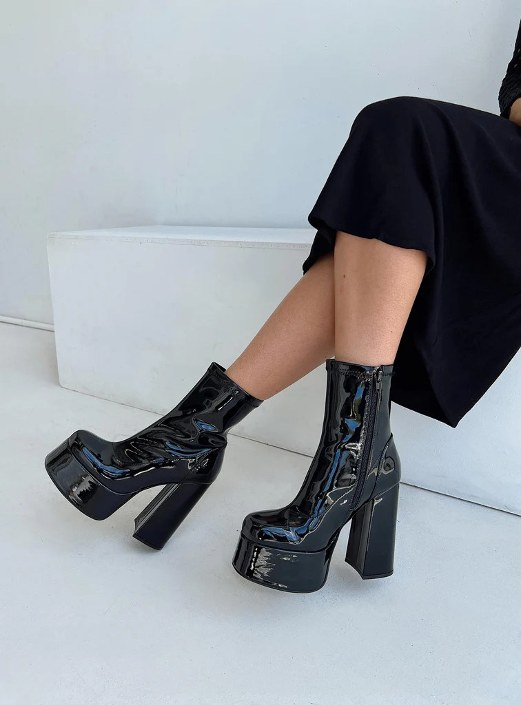 Libby Platform Boots Black | Princess Polly US