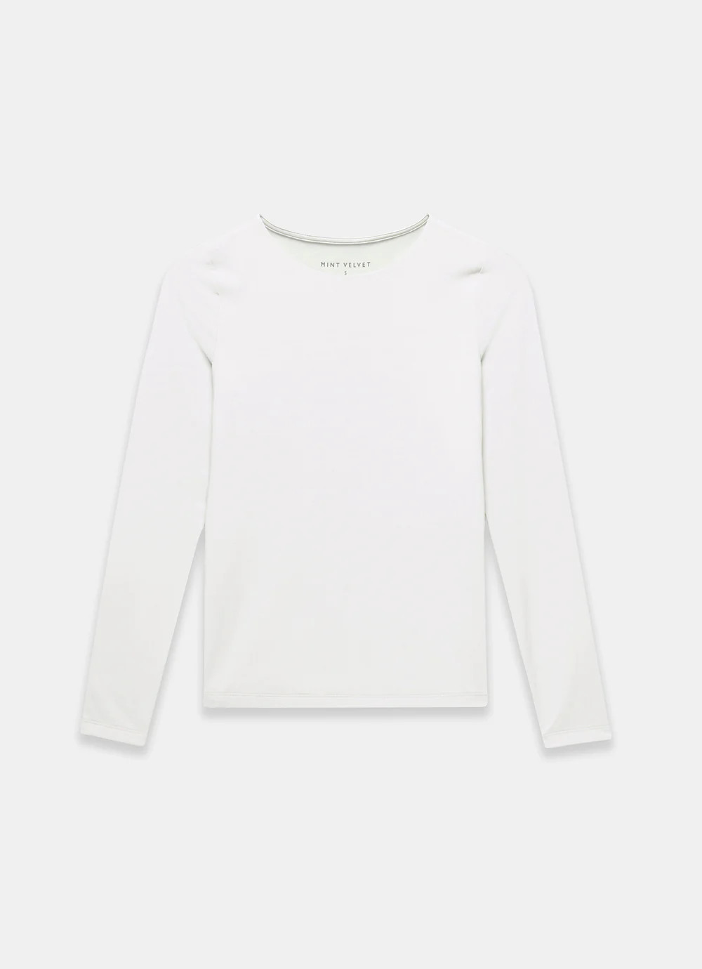 White Long Sleeve Layering Top | Mint Velvet