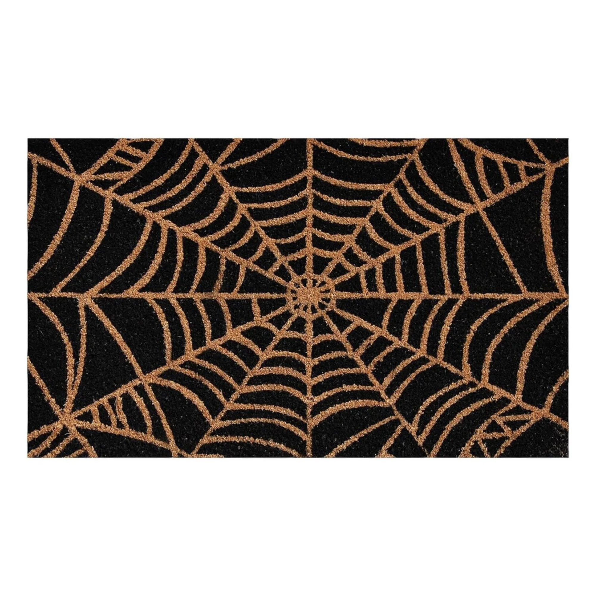 HomeRoots 17" X 29" Black And Natural Halloween Halloween Outdoor Coir Door Mat | Kohl's