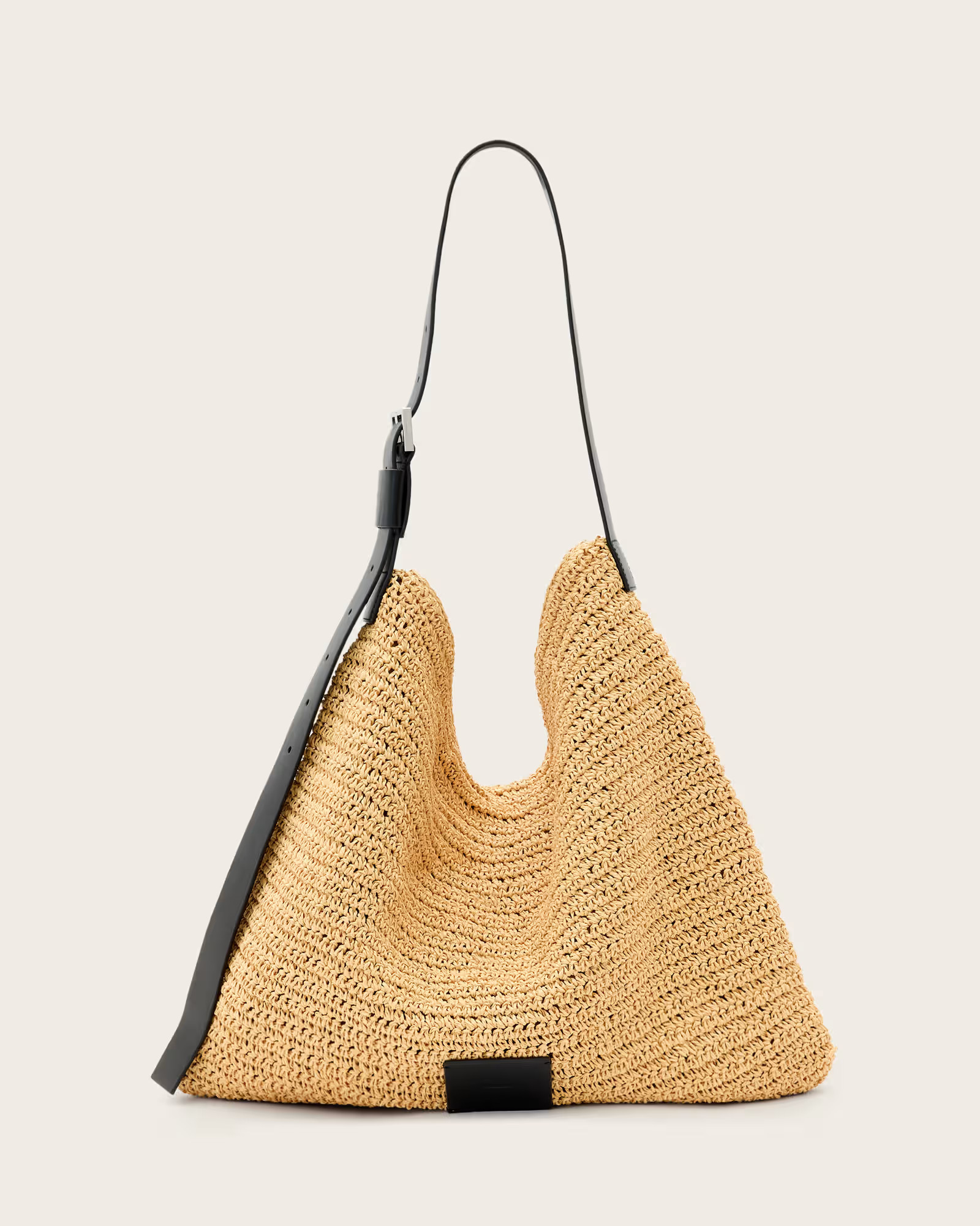 AllSaints Asha Woven Straw Hobo Shoulder Bag | AllSaints US