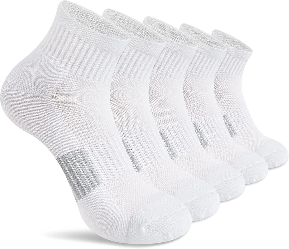 Gonii Ankle Socks Womens Athletic Thick Cushioned Running Hiking Low Cut 5-Pairs | Amazon (US)