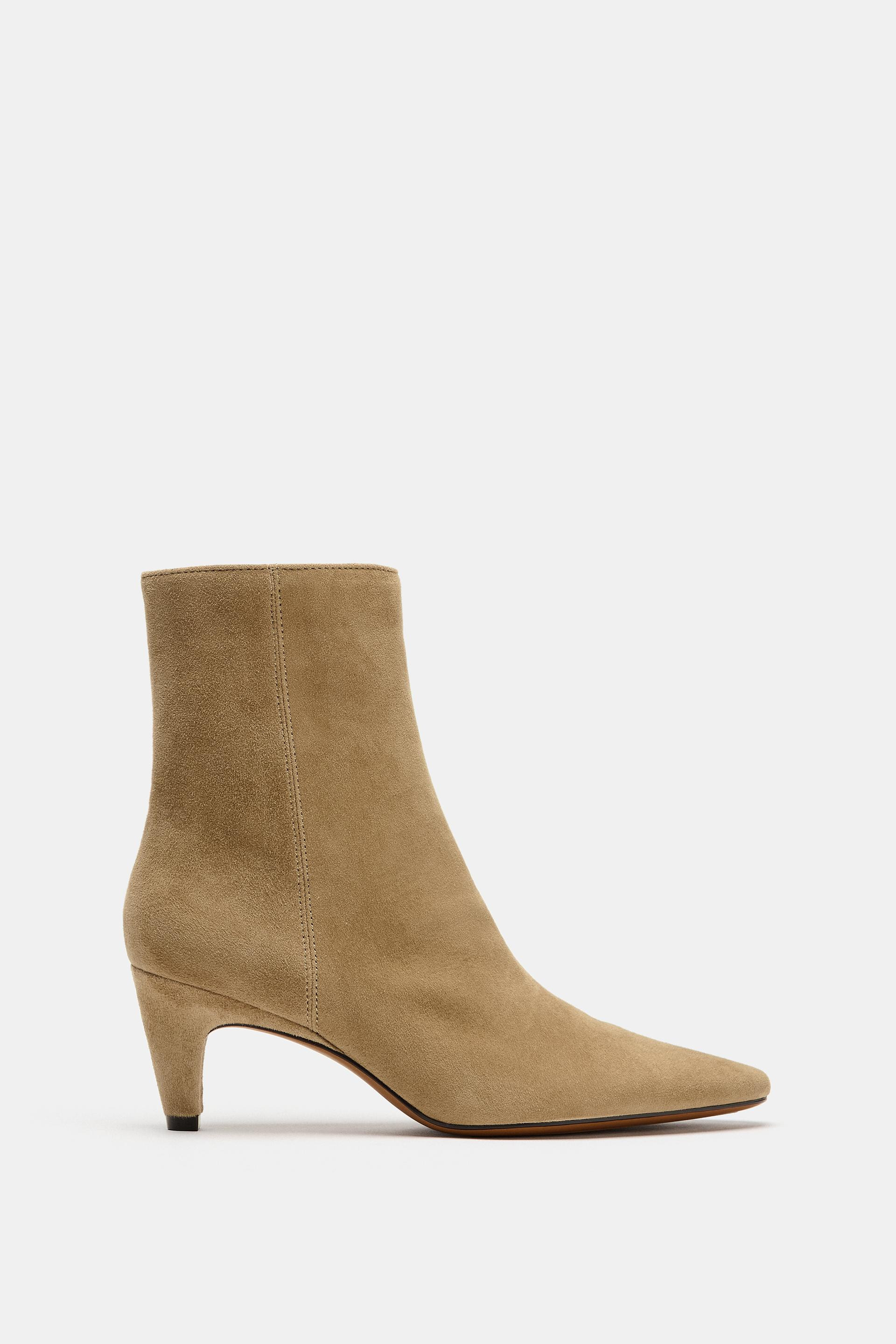 SUEDE HEELED ANKLE BOOTS | Zara Canada