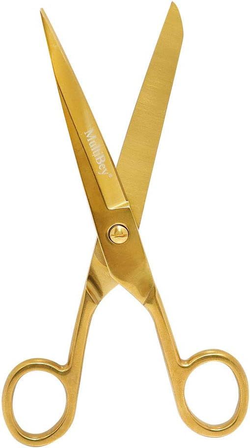 MultiBey Scissors Straight Recycled Stainless Steel 7" Copper Gold Multipurpose Fabric Leather Ar... | Amazon (US)