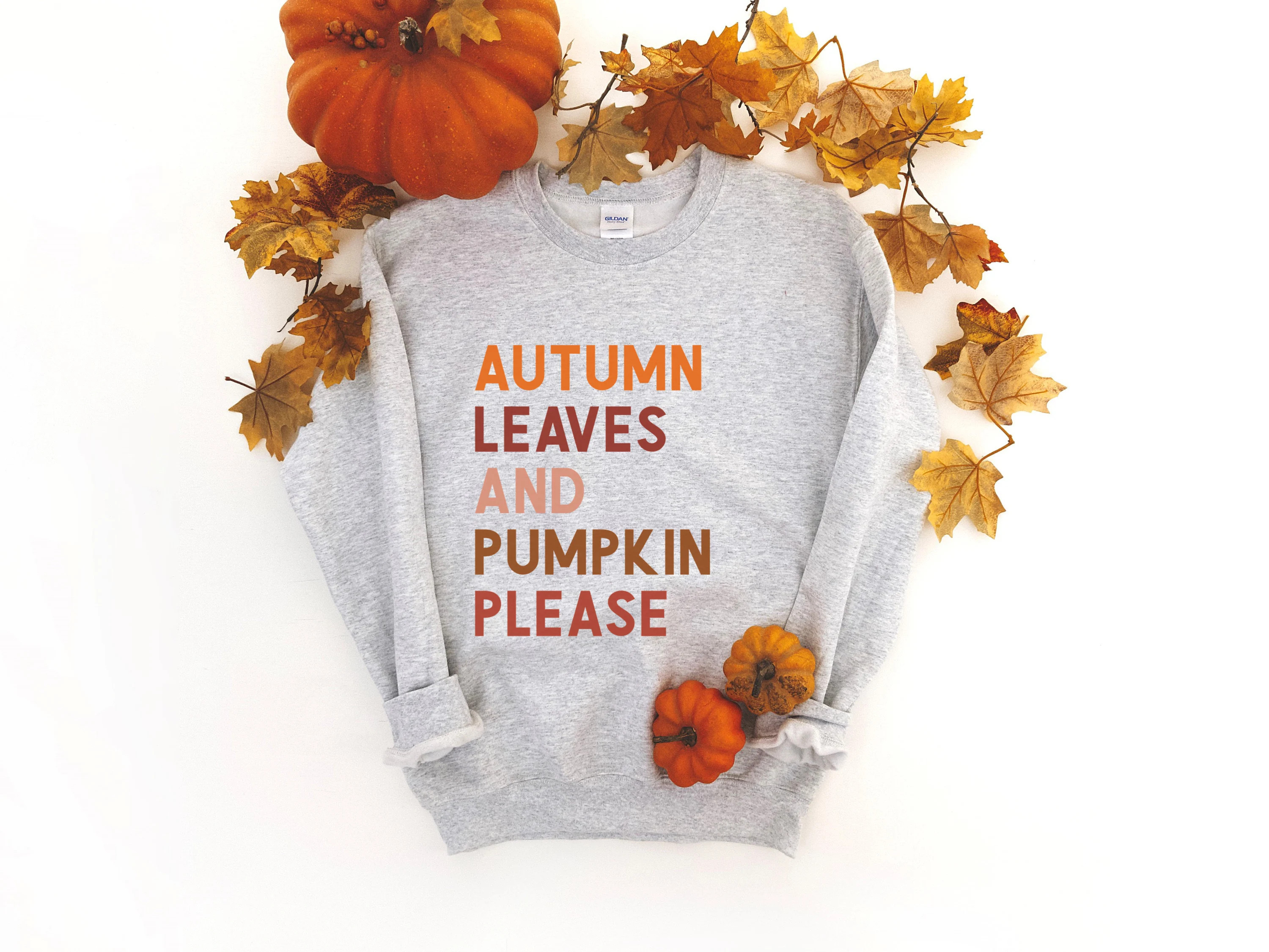 Autumn Leaves and Pumpkin Please Crewneck Sweatshirt | Fall Sweatshirt | Cute Fall Shirt | Pumpki... | Etsy (US)