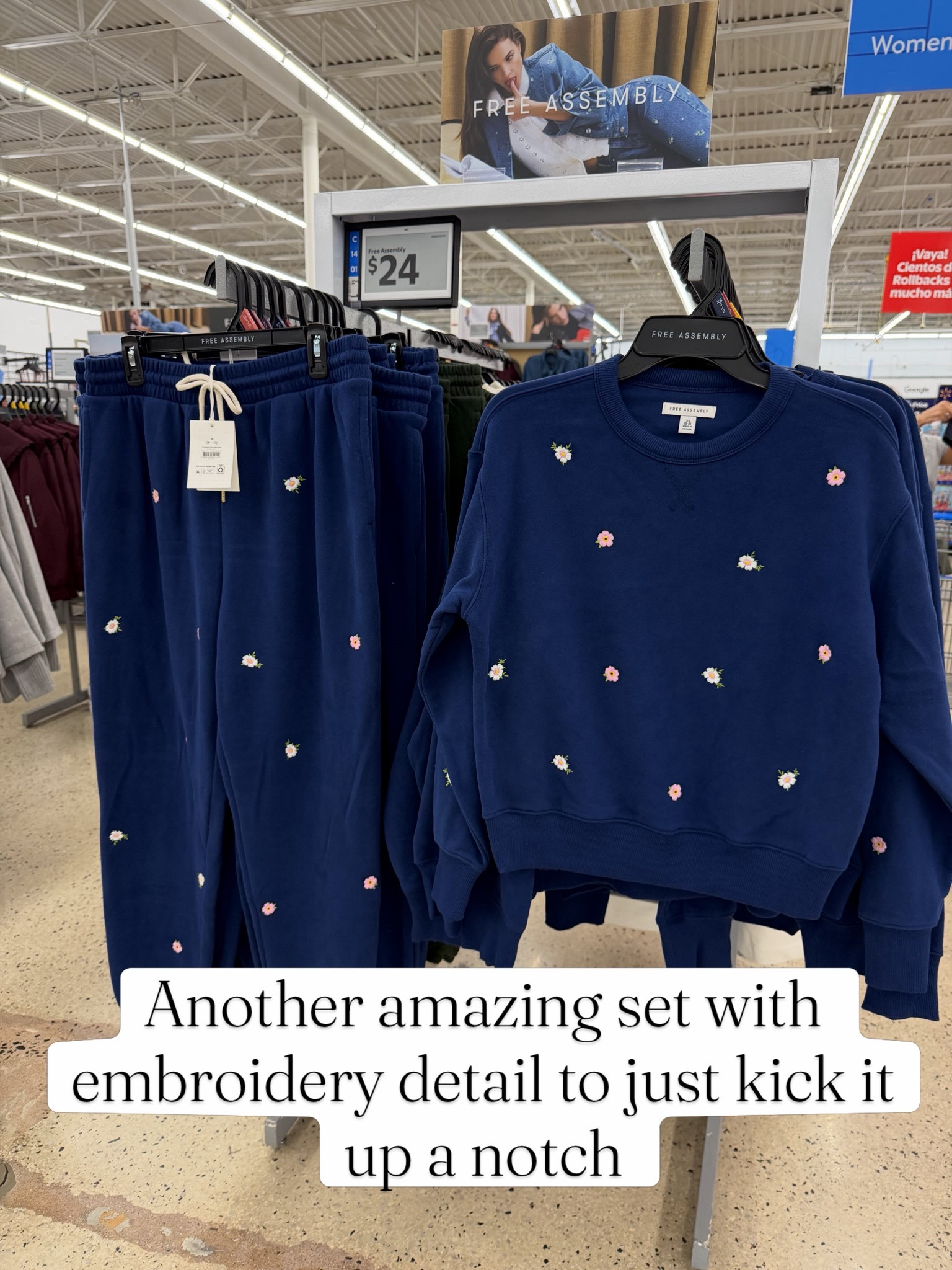 Walmart jogger set with floral embroidery #walmartfashion