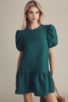 Maeve Puff-Sleeve Drop-Waist Mini Dress | Anthropologie (US)