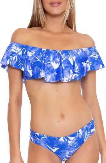 Basque Ruffle Off the Shoulder Bikini Top | Nordstrom