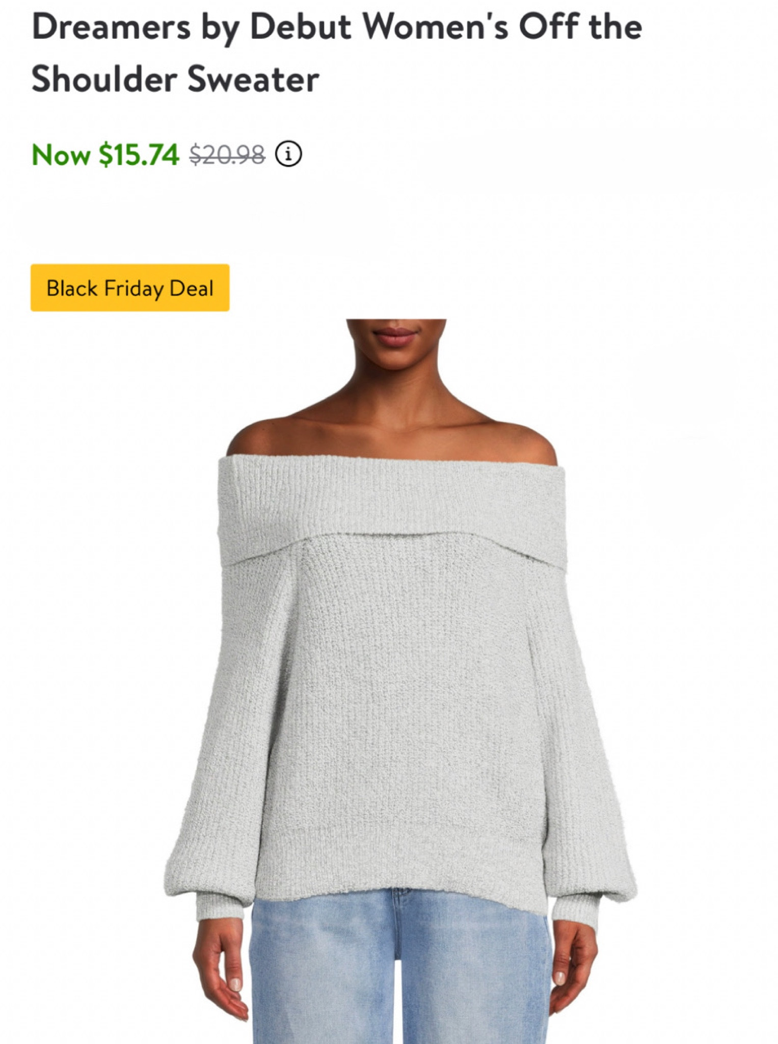 Walmart Deals: Off the Shoulder Sweater