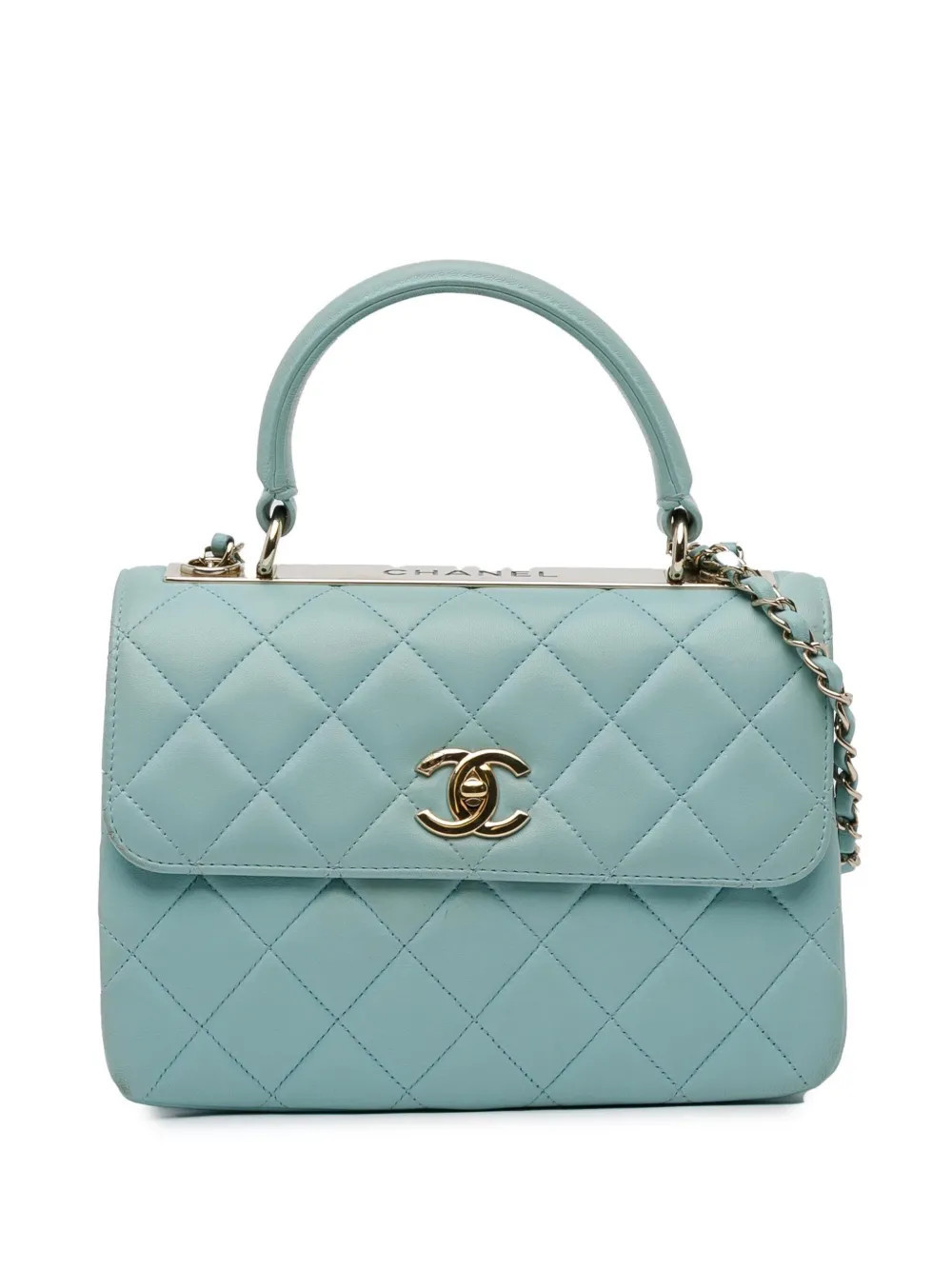 CHANEL Pre-Owned 2019 Small Lambskin Trendy CC Flap satchel - Blue | Farfetch Global