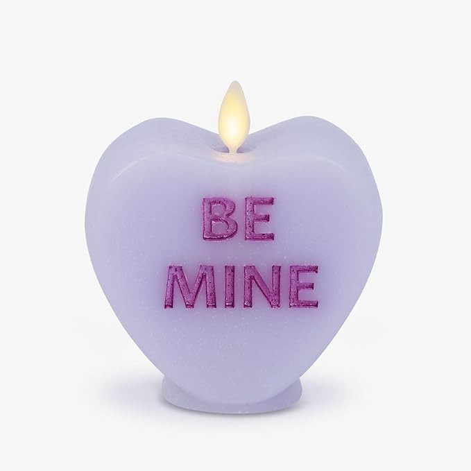 Luminara Gentle Lavender Flameless Candle Candy Heart -BE Mine- Conversation Heart LED Candle 3.5... | Amazon (US)