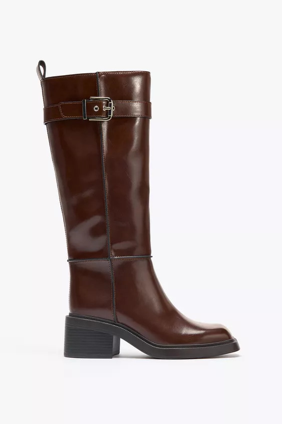 TOPSTITCHED HIGH-SHAFT BOOTS | Zara US