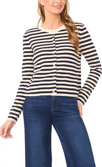 Stripe Crewneck Cardigan | Nordstrom
