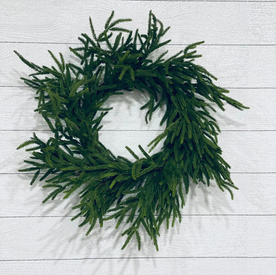 Real Touch Norfolk Pine Wreath Nordic Christmas Simple - Etsy | Etsy (US)