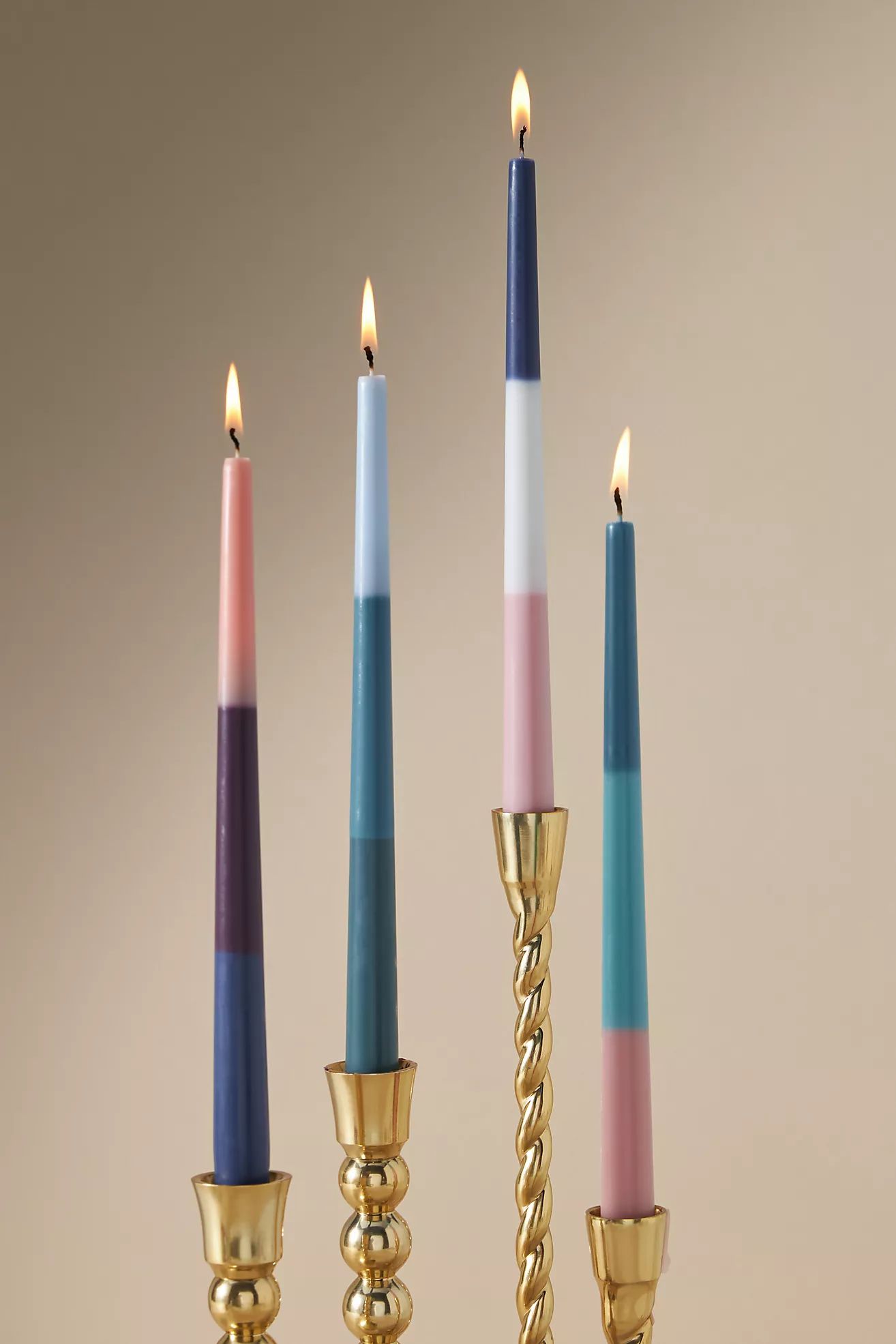 Jewel Tone Ombre Taper Candles, Set of 4 | Anthropologie (US)
