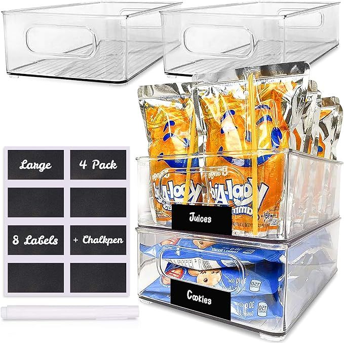 Kitchen Organization and Storage Bins 4 Pack - Pantry Organization and Storage - Pantry Storage S... | Amazon (US)