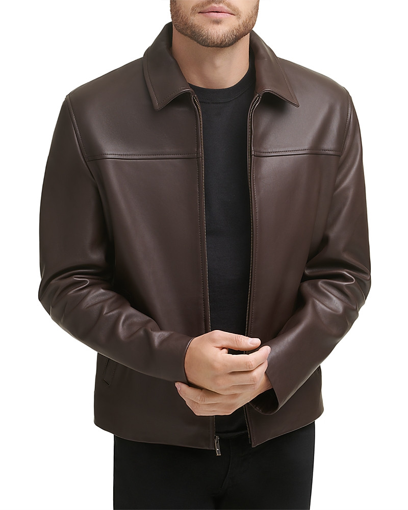 Cole Haan Zip Front Leather Jacket | Bloomingdale's (US)