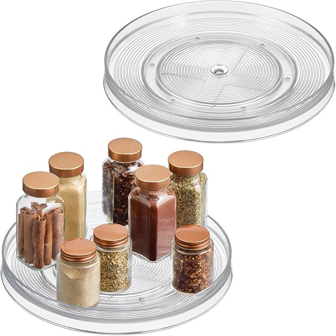 iDesign 11-Inch Round Lazy Susan Organizer for Kitchen or Pantry Storage - Set of 2 - Clear | Amazon (US)