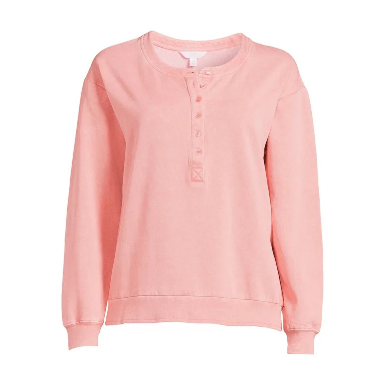 Time and Tru Women's Washed Henley Top | Walmart (US)