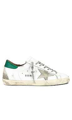 Golden Goose Superstar Sneaker in White & Green from Revolve.com | Revolve Clothing (Global)
