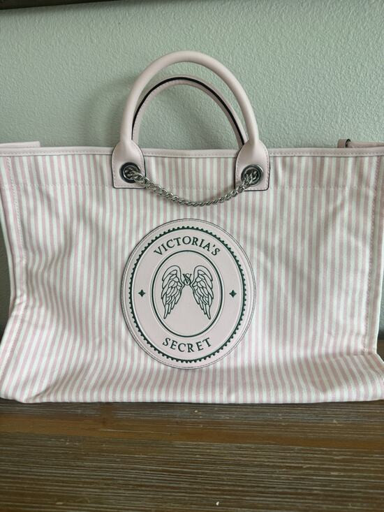 New Victoria Secret Heritage Strip Tote Bag Secret Chain Strap | Poshmark