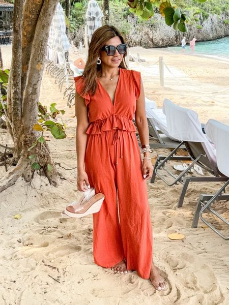 This vacation outfit Is lightweight and easy to pack. Resort Wear outfits also perfect for cruises, destination weddings etc. 
Wearing this 2-piece set in XS, color is Brownish Red(tbh looks more toned down orange in person and very pretty). I also have this in black. One of my favs.
Sandals fit tts. I also linked flats that would work well with this outfit if you need to do some walking like we did on the beach😀.
Linked my fav vacation accessories: beach hat, sunnies, jewelries, etc. 
Amazon find, resort wear, vacation outfits, dress, beach vacation, tropical vacation, resort style, vacation style 

#LTKover40 #LTKfindsunder50 #LTKstyletip