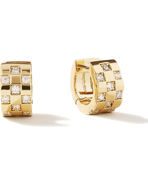 Ana Luisa Eden Huggie Hoop Earrings - 14K Gold Plated & Silver Rhodium Plated Chunky Hoop Earring... | Amazon (US)