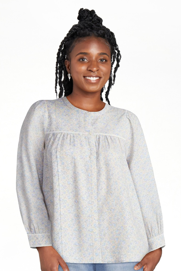 Time and Tru Women's Embroidered Cotton Button Front Shirt with Long Sleeves, Sizes XS-XXXL | Walmart (US)