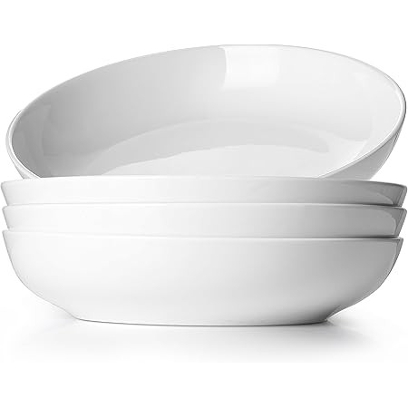 Y YHY Pasta Bowls, 30oz Salad Bowls White Soup Bowls Large Pasta Serving Bowl Porcelain Pasta Pla... | Amazon (US)