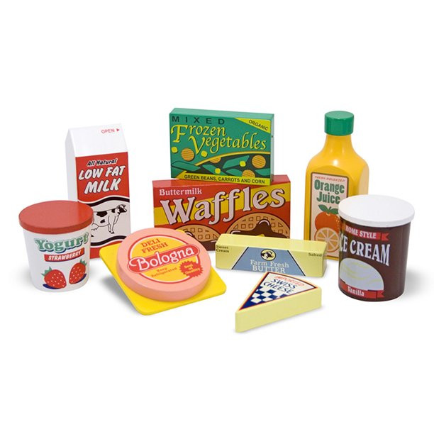 Melissa & Doug Fridge Food Set Wooden Play Food | Walmart (US)
