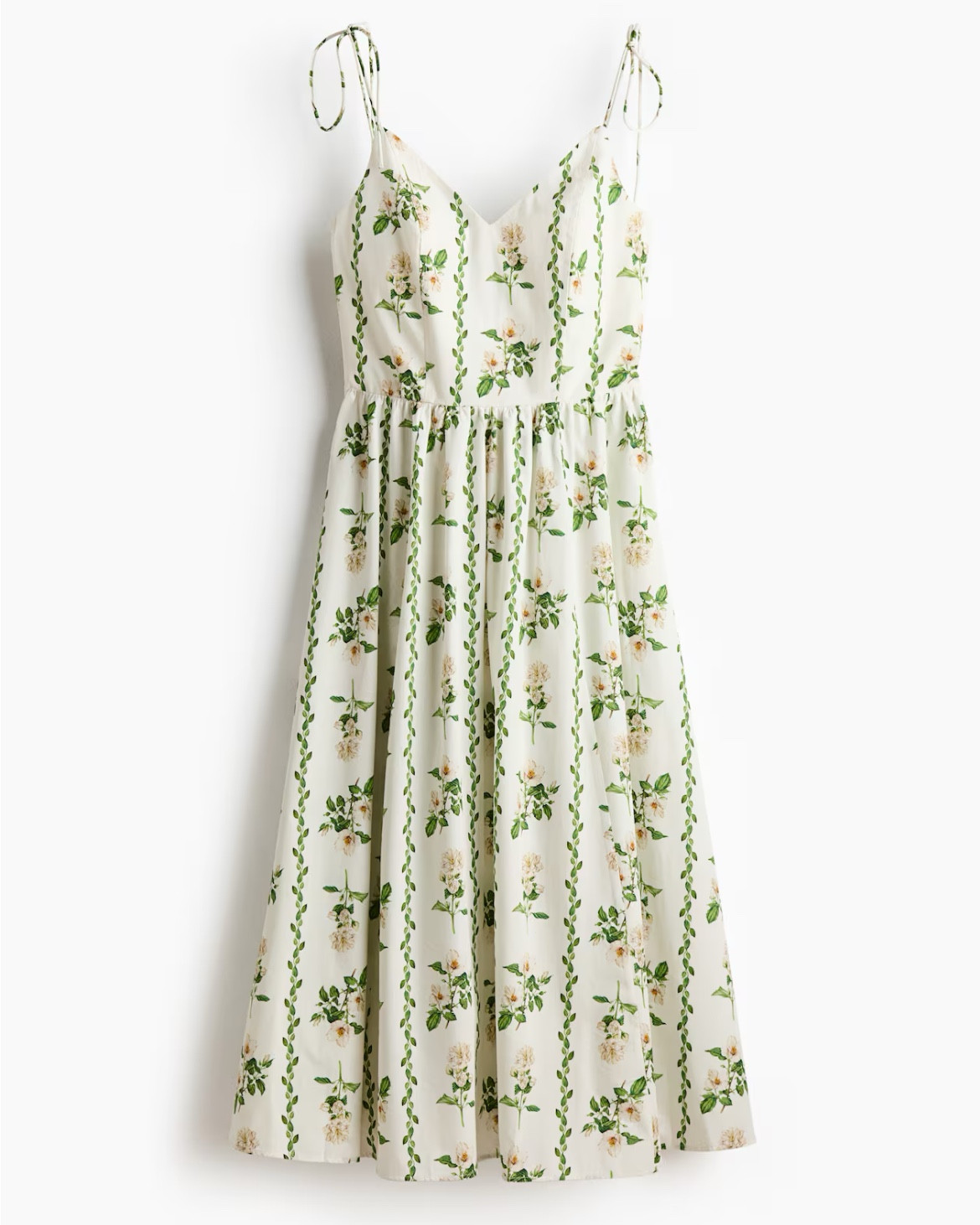 Green and white floral midi dress 

#LTKSeasonal
