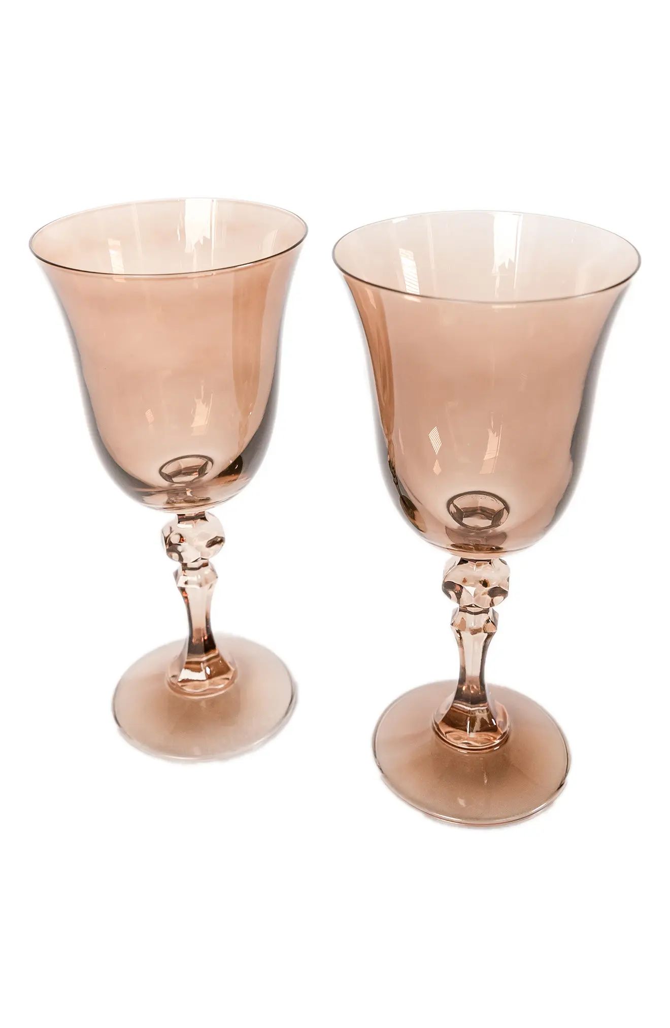 Estelle Colored Glass Set of 2 Regal Goblets in Amber Smoke at Nordstrom | Nordstrom