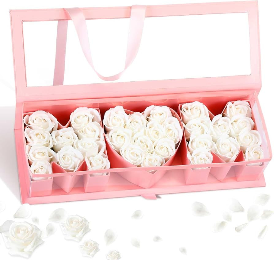 Mother's Day Flower Box with 30 Scented Flowers Mom Letter Shaped Fillable Mom Floral Gift Packag... | Amazon (US)