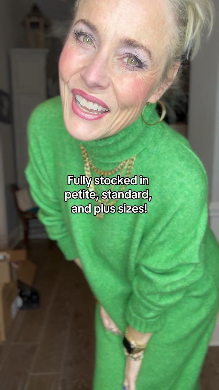 One of the biggest comments I get is “Sure that looks great on you because you’re tall and skinny. I could never wear it because I’m short and curvy (actually they say f*t).”

Well guess what? I found THE BEST MAXI SWEATER DRESS that comes in petite, standard AND plus sizes. And it’s fully stocked at the moment! 

It’s soft, not at all itchy,  & not too tight nor too big of a turtleneck. 

It’s basically the holy grail of maxi sweater dresses. 

As a reminder for reference:
I’m 53
5’8
140 lbs
6/8
M

#LTKplussize #LTKmidsize #LTKover40