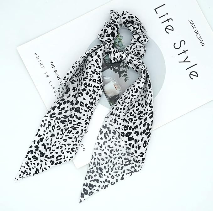 Unifinds Hair Scarf Ties Scrunchies Hair Ribbon Tails Cheetah-print Long Bow Scrunchie Scarves Po... | Amazon (US)