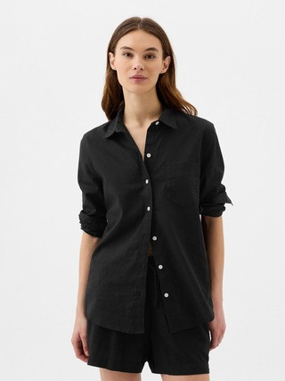 Linen-Blend Easy Shirt | Gap Factory