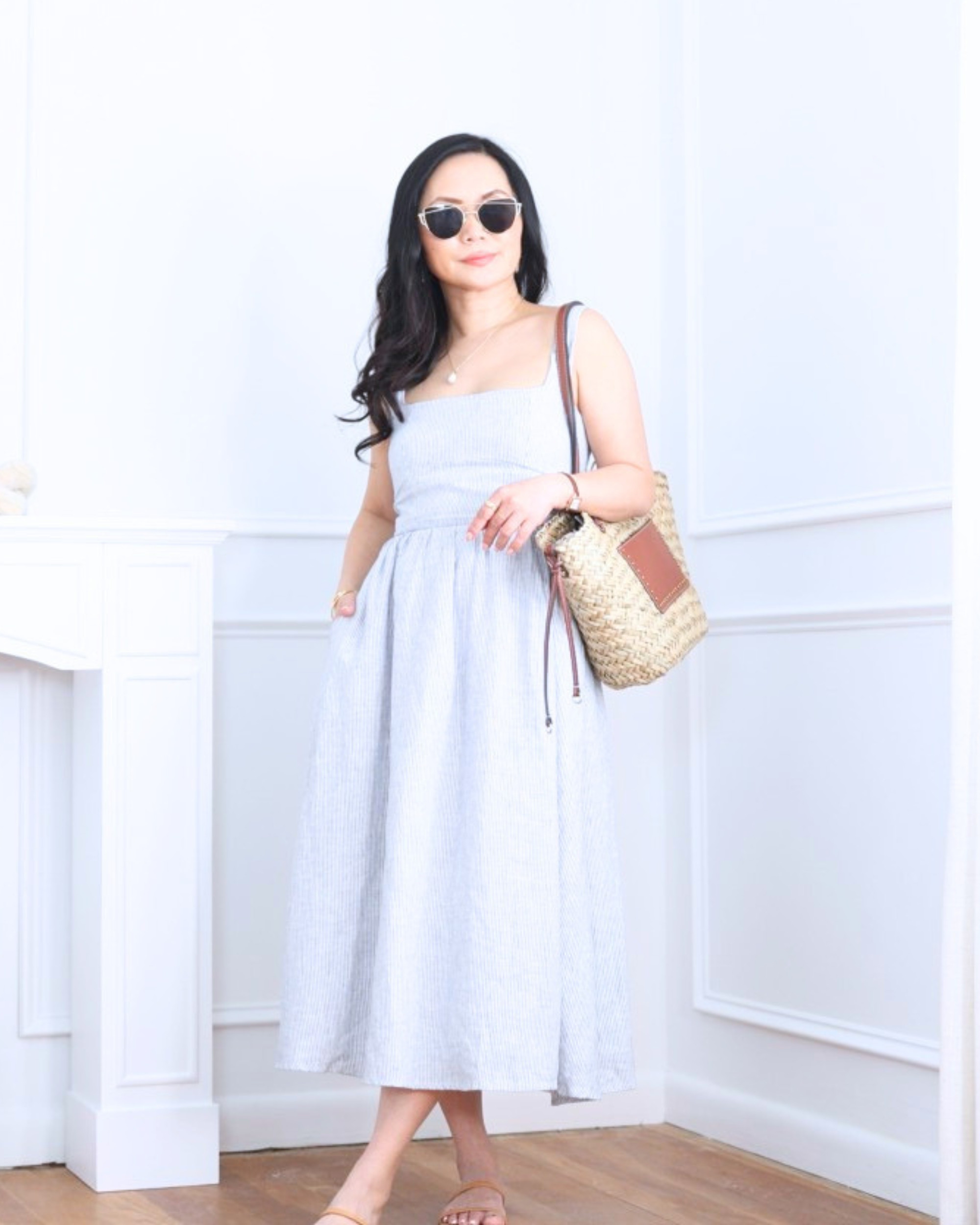 Linen fit-and-flare dress from Quince paired with flat sandals from Amazon — light, flattering, and effortlessly easy for warm everyday moments. I’m 5’2, wearing size XS.

#LTKootd #LTKOver40 #LTKPetite
