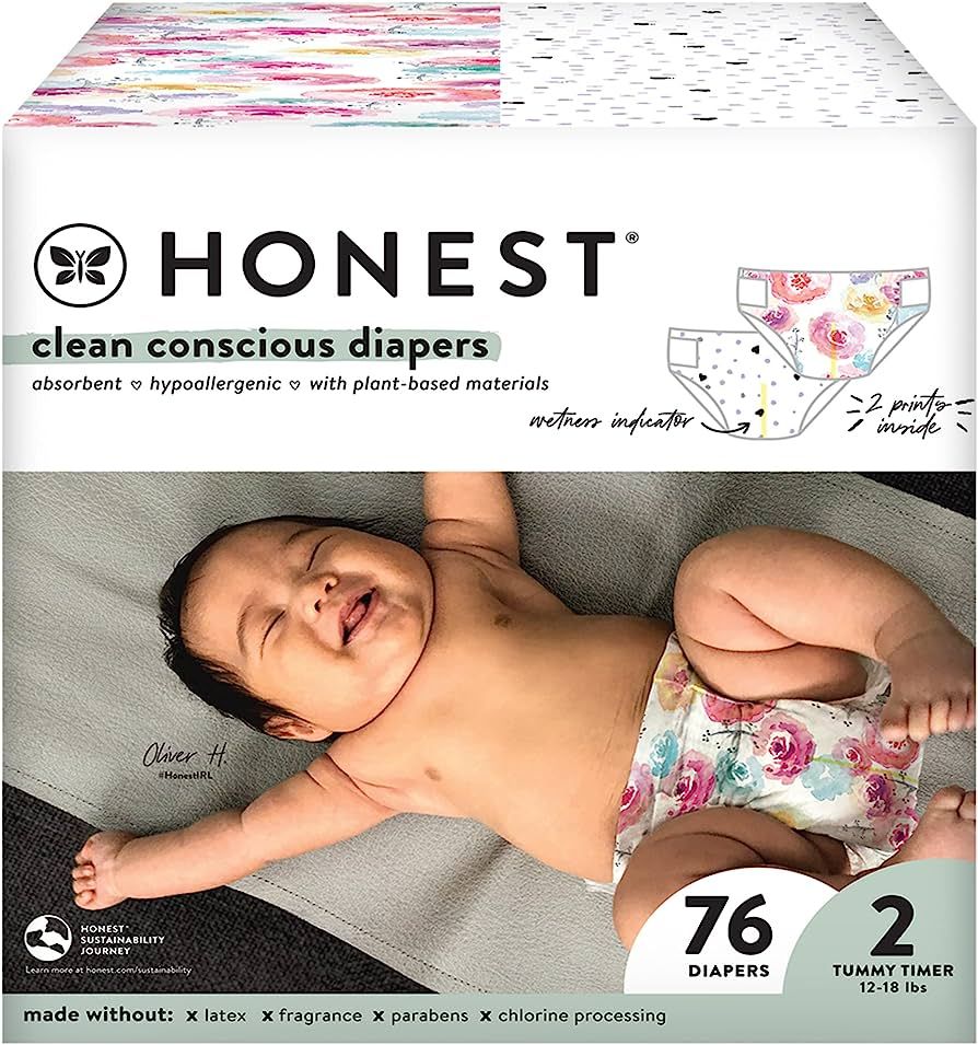The Honest Company Clean Conscious Diapers | Plant-Based, Sustainable | Young At Heart + Rose Blo... | Amazon (US)