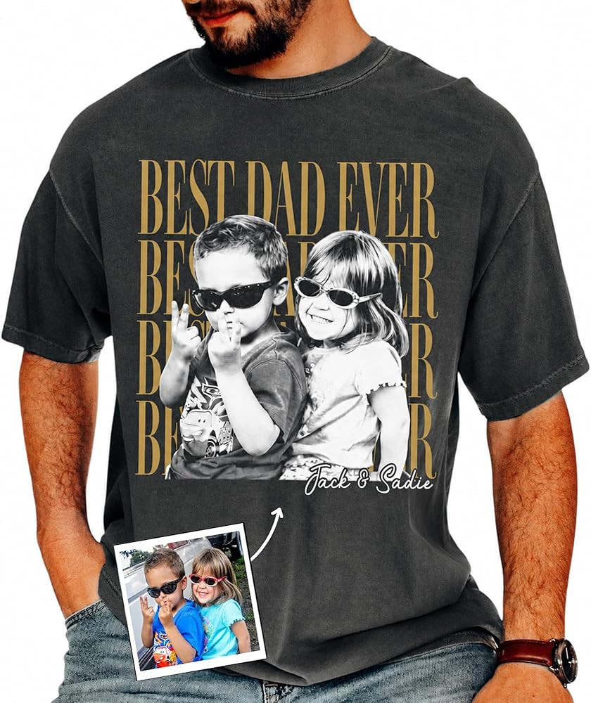 Personalized Dad Shirt, Custom Dad Tshirt, Est Date Daddy Tshirt, Custom Gifts for Daddy, Grandpa... | Amazon (US)
