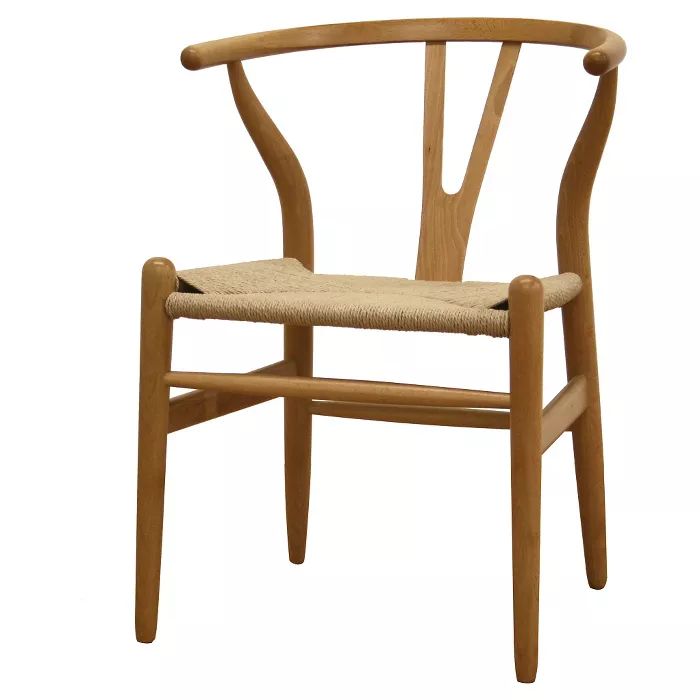 Wishbone Wood Y Chair Natural - Baxton Studio | Target