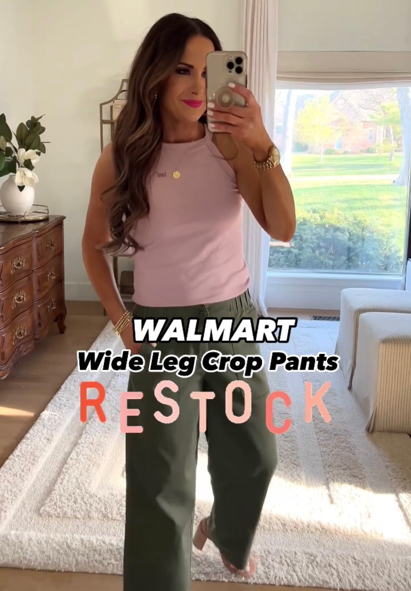 Scroll to shop! Viral Walmart pants BACK in stock!! In 6 colors!! If you are between sizes you could size down for the best fit. Lindsay is wearing size 2. Follow for more! 💕