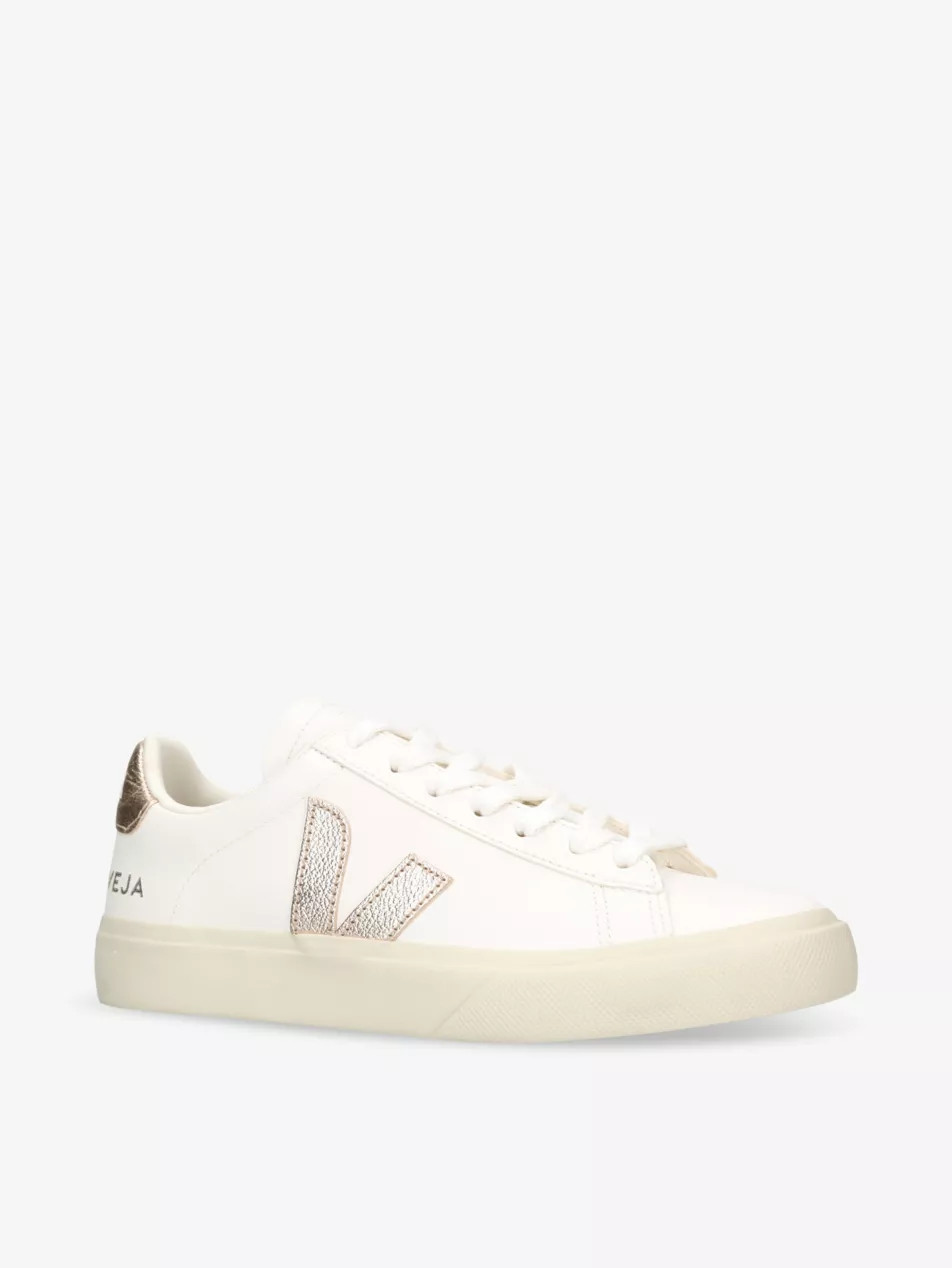 Women's Campo logo-embroidered low-top leather trainers | Selfridges