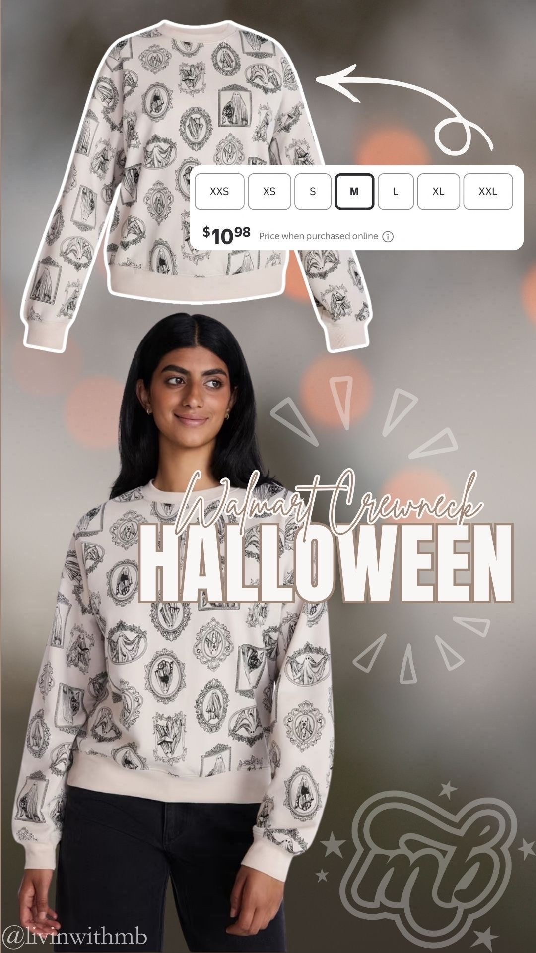 The CUTEST Hallowedn crewneck from Walmart for under $11!

I did a size medium, but would have preferred a large for a more oversized fit. 🎃

#LTKSaleAlert #LTKSeasonal #LTKootd