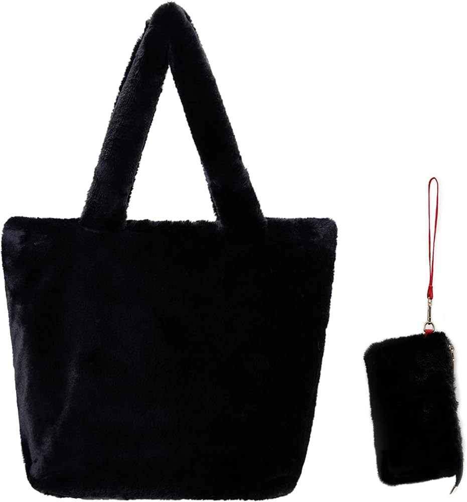 Fluffy Fuzzy Furry Plush Tote Bag for Women Mothers Day Gifts Summer Shoulder Bag Handbags Shoppi... | Amazon (US)